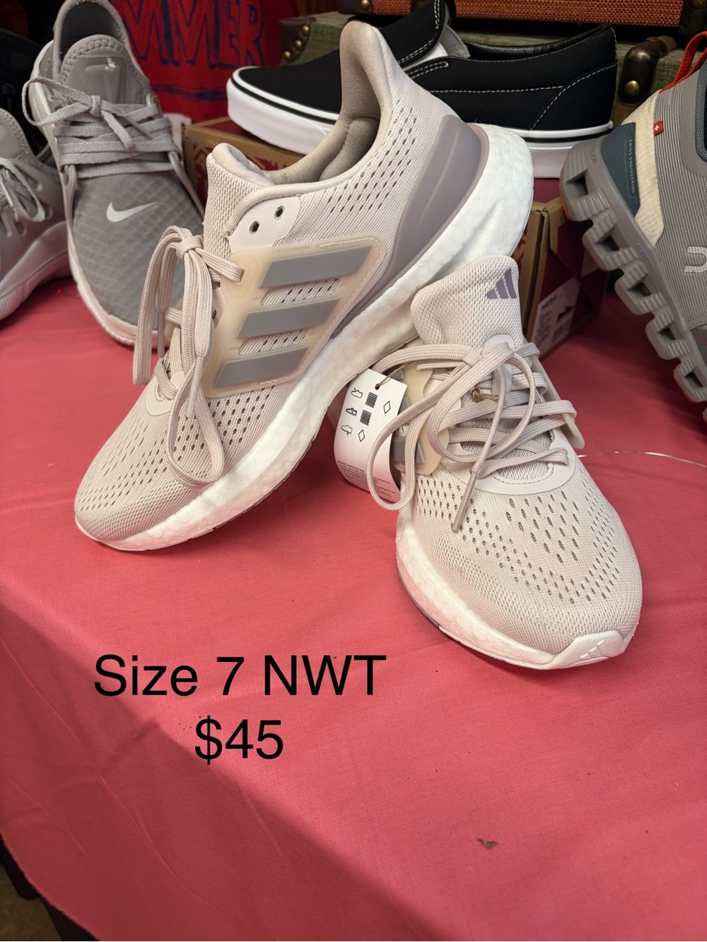 adidas Women's Athletic Running Shoes in Light Pink/Beige